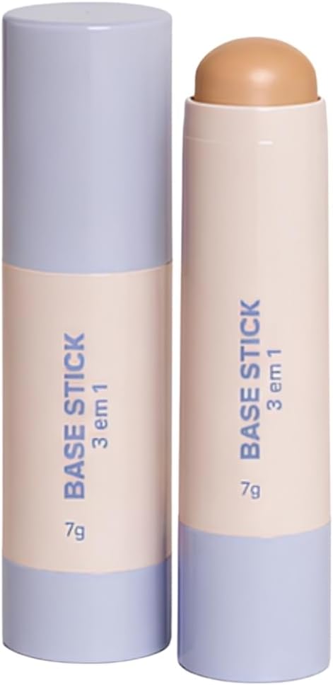 Base Stick 3 em 1, Base, Corretivo e Contorno, Acabamento Soft Matte, 7g, Resistente à Água, Longa Duração - Maquiagem (04, Padrão)