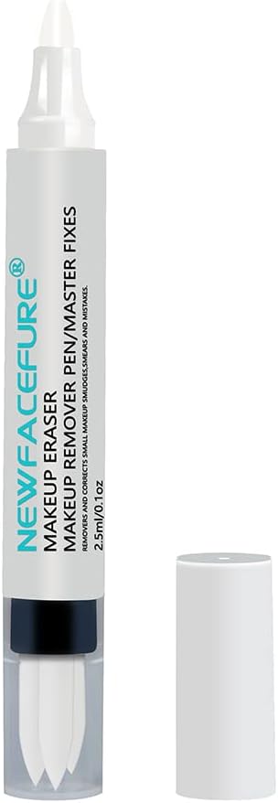 Caneta apagadora para remoção de maquiagem, corretor de maquiagem para os olhos, fácil de remover e corrigir o delineador magnético, extrato para pele sensível original (branca)