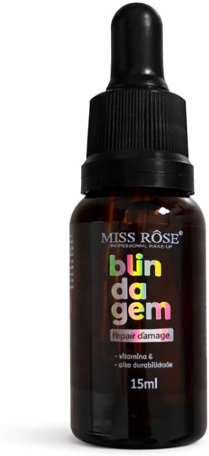 Blindagem para Maquiagem Miss Rose 15ml - Fixador e Primer Facial À Prova D'água - Longa Duração e Resistência Extrema