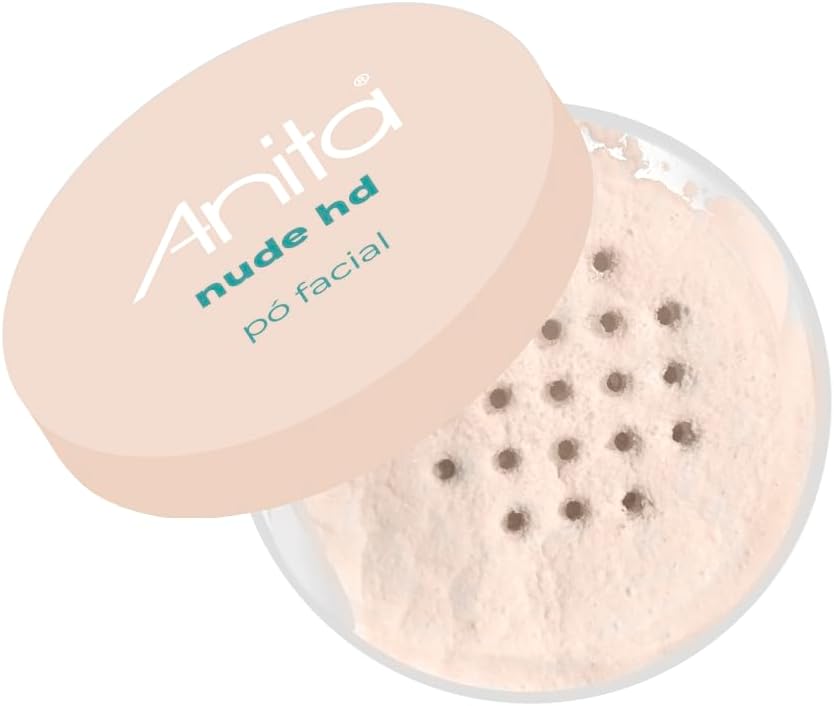 Pó Facial Solto Vegano Anita HD Nude - Efeito Blur, Sela Maquiagem e Controla Oleosidade