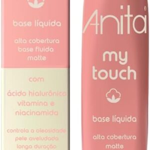 Base Líquida Anita MY Touch - Alta Cobertura Real, Acabamento Matte, Longa Duração - Cor 02