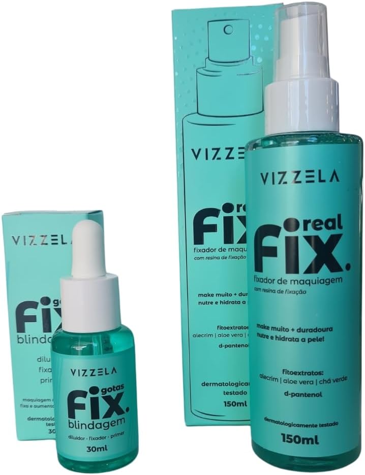 Kit Vizzela Brindagem Gotas Fix+Real Fix Fixador Maquiagem