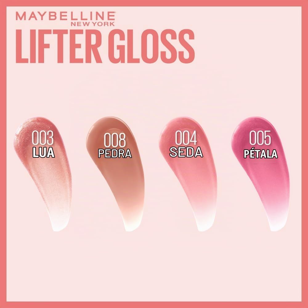 Maybelline NY Lip Lifter Gloss Brilho Labial com Ácido Hialurônico, Promove Lábios Volumosos, Hidratados e Cheios de Brilho, Aplicador XL para Make Glow, Cor Petal, 5.4ml - Imagem 9
