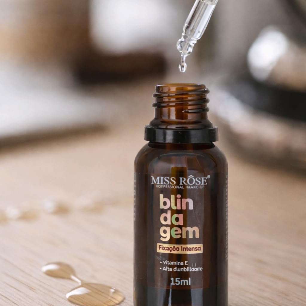 Blindagem para Maquiagem Miss Rose 15ml - Fixador e Primer Facial À Prova D'água - Longa Duração e Resistência Extrema - Imagem 3