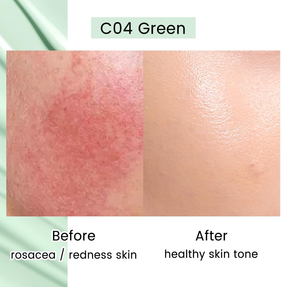Catkin Primer De Maquiagem Facial Com Tonalidade Verde Catkin, Base Para Uniformizar O Tom Da Pele, Neutralizar A Vermelhidão Da Pele, Disfarçar Os Poros, Com Infusão De Ácido Hialurônico, Calmante - Imagem 3