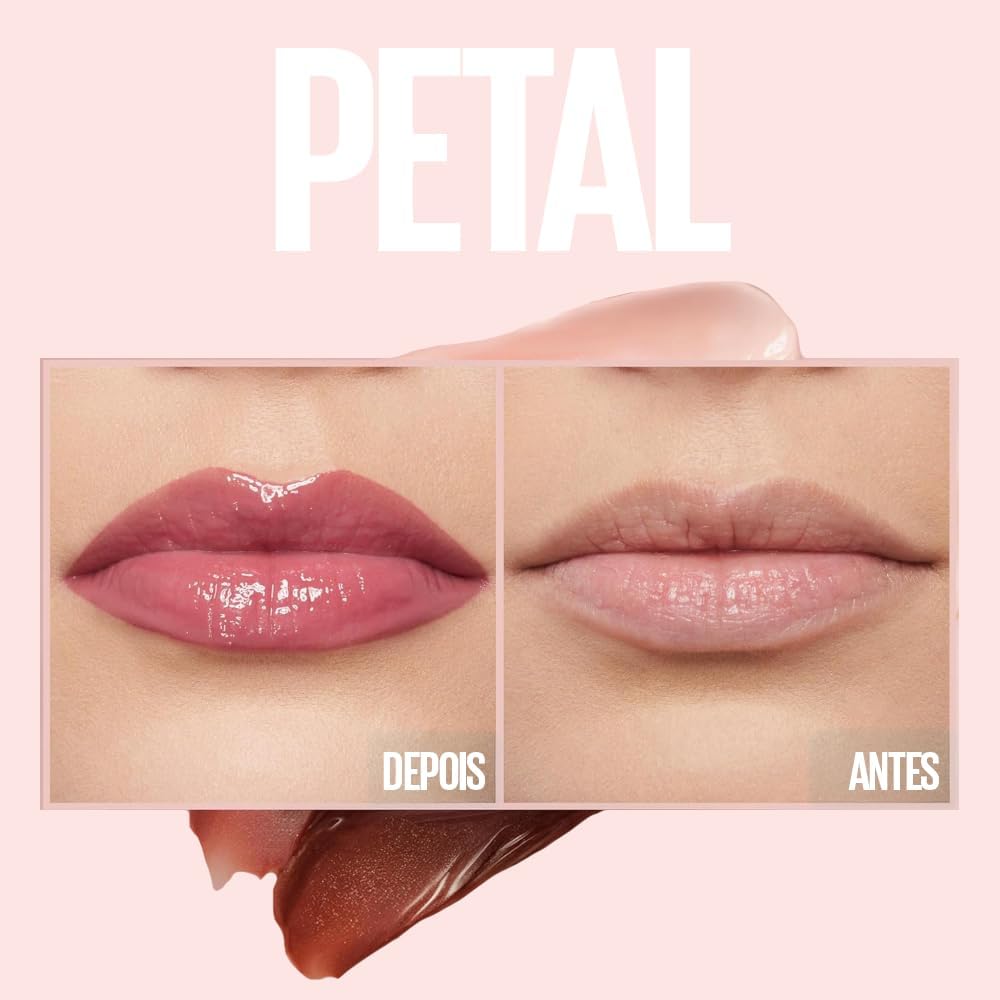 Maybelline NY Lip Lifter Gloss Brilho Labial com Ácido Hialurônico, Promove Lábios Volumosos, Hidratados e Cheios de Brilho, Aplicador XL para Make Glow, Cor Petal, 5.4ml - Imagem 4