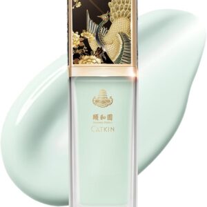 Catkin Primer De Maquiagem Facial Com Tonalidade Verde Catkin, Base Para Uniformizar O Tom Da Pele, Neutralizar A Vermelhidão Da Pele, Disfarçar Os Poros, Com Infusão De Ácido Hialurônico, Calmante