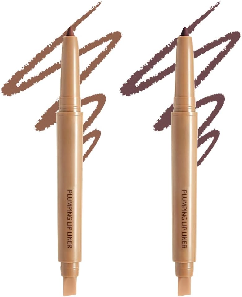 Lápis delineador labial fosco, delineador labial volumoso, fórmula cremosa de longa duração, com borrão de silicone para definir contornos e esculpir lábios, delineadores labiais de giz de