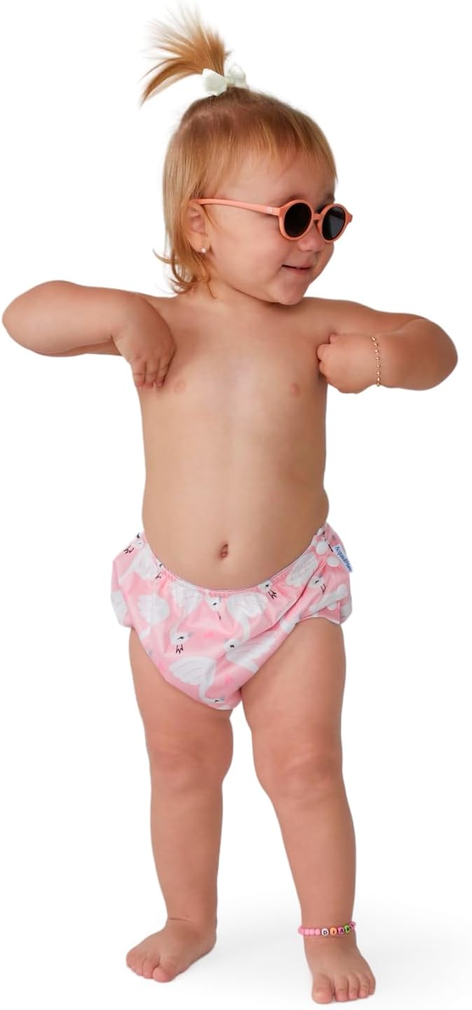 Acqua di Mare kit c/2 Biquini com Fralda Reutilizável de Piscina para Bebê Menina 6 a 24 meses (Flamingo e Tartarugas, 18 meses) - Imagem 6