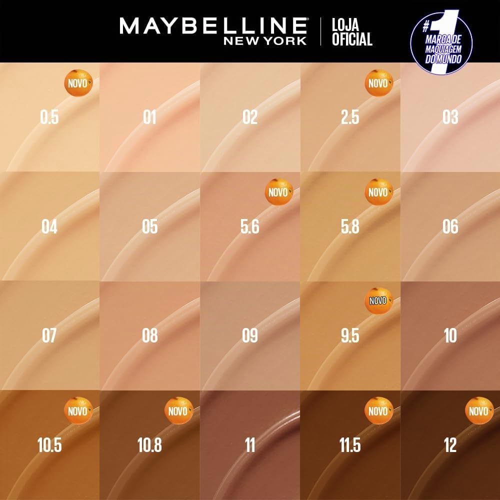 Maybelline NY Fit Me Fresh Tint Base Líquida, Proporciona Efeito Glow Natural, Controla a Oleosidade e Uniformiza a Pele com Vitamina C e FPS 50, Cor 9.5, 30ml - Imagem 3