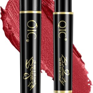 Delineador labial e batom de toranja para mulheres, batom 2 em 1 de longa duração com delineador labial, lápis lipliner, batom impermeável 24 horas com delineador labial