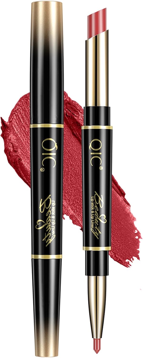 Delineador labial e batom de toranja para mulheres, batom 2 em 1 de longa duração com delineador labial, lápis lipliner, batom impermeável 24 horas com delineador labial