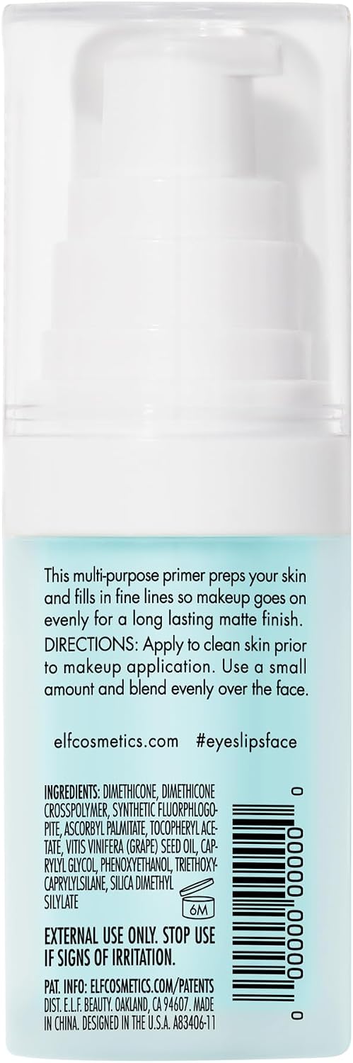 e.l.f. Primer hidratante facial, primer de maquiagem para pele impecável, lisa e maquiagem de longa duração, preenche poros e linhas finas, vegano e livre de crueldade, pequeno - Imagem 9