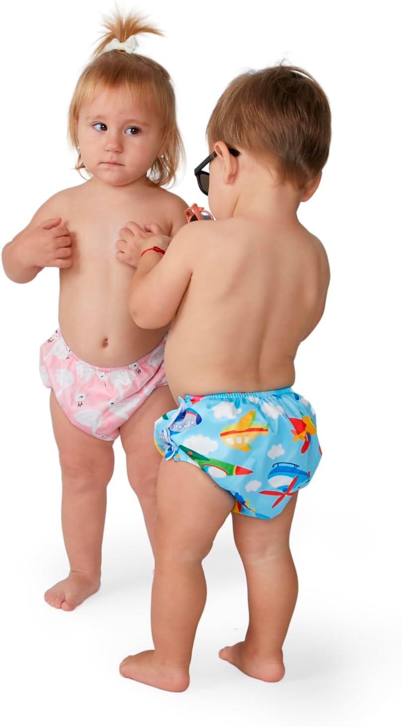 Acqua di Mare kit c/2 Biquini com Fralda Reutilizável de Piscina para Bebê Menina 6 a 24 meses (Flamingo e Tartarugas, 18 meses) - Imagem 7
