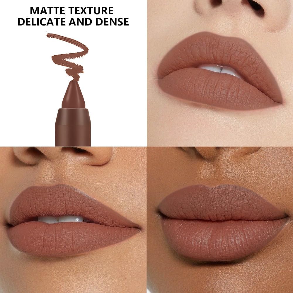 BINGBRUSH Combo de delineador labial e batom 2 em 1, lápis labial à prova d'água de longa duração, à prova de manchas, maquiagem labial feminina pigmentada Hign (02#Blush Whisper) - Imagem 3