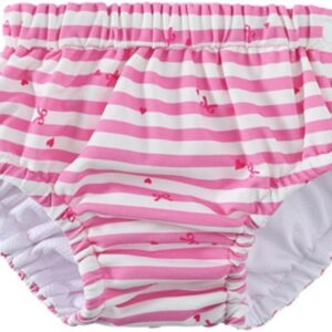Pulpo Fralda de Piscina Reutilizável UV50+, 6 a 24 Meses, Estampada (Listrado Rosa, Até 6 meses)