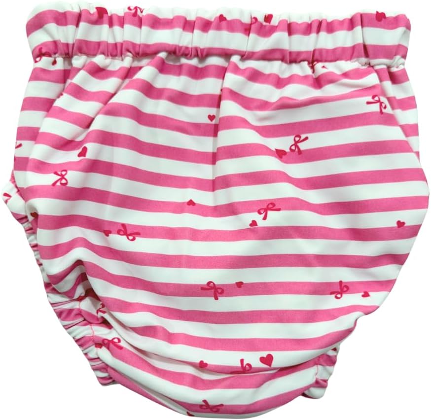 Pulpo Fralda de Piscina Reutilizável UV50+, 6 a 24 Meses, Estampada (Listrado Rosa, Até 6 meses) - Imagem 5