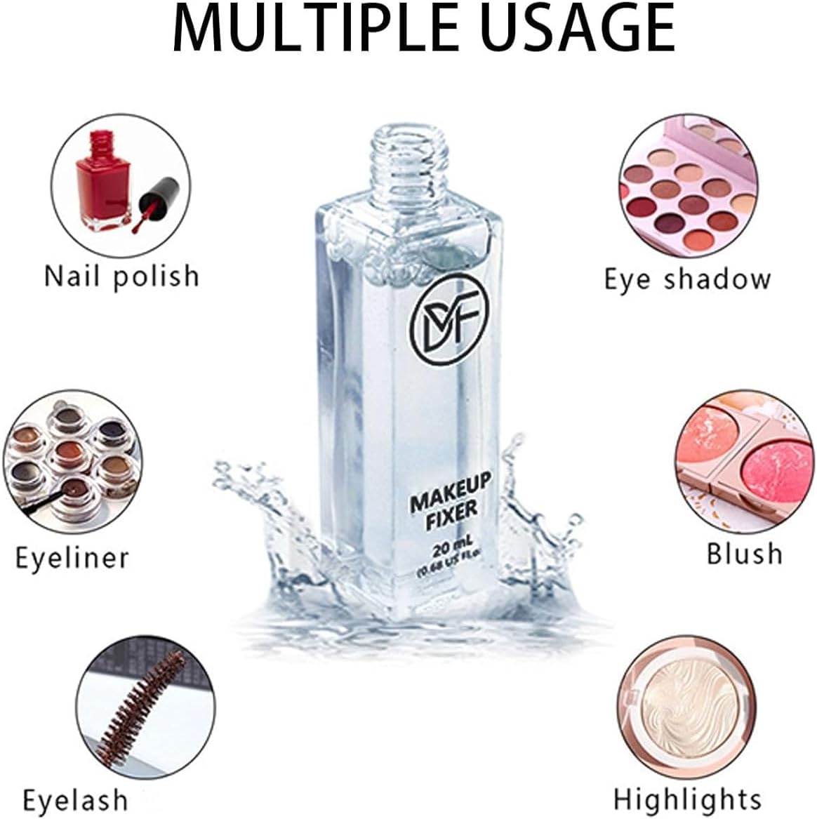 Ativador De Pigmentos Cosméticos Makeupfixer, Líquido Misturar Maquiagem, Gotas Fixadoras De Maquiagem Transparentes E Duráveis À Prova D'Água, Selante Para Sombras 20Ml/0,68 Fl Oz - Imagem 2