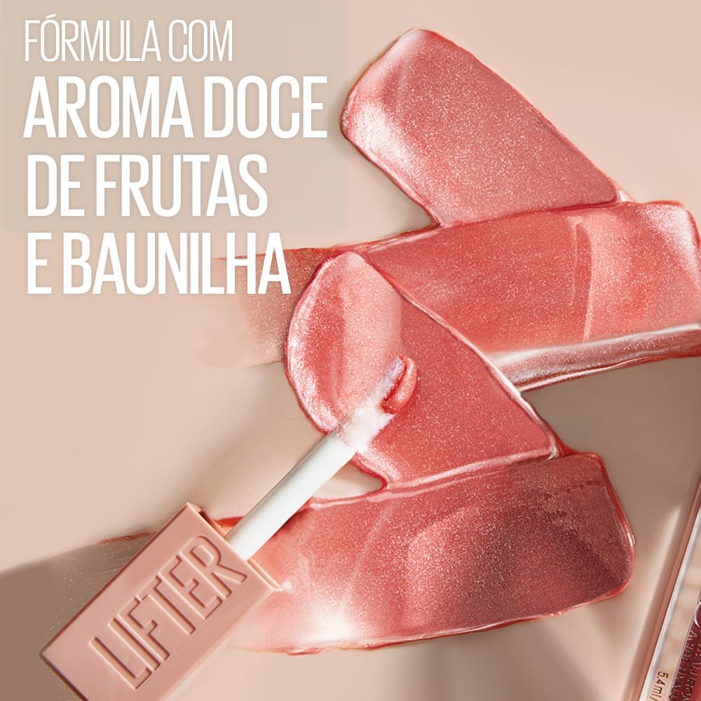 Maybelline NY Lip Lifter Gloss Brilho Labial com Ácido Hialurônico, Promove Lábios Volumosos, Hidratados e Cheios de Brilho, Aplicador XL para Make Glow, Cor Petal, 5.4ml - Imagem 7