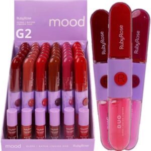 Batom e Gloss Líquido Duo LD09 HBF5699 Ruby Rose