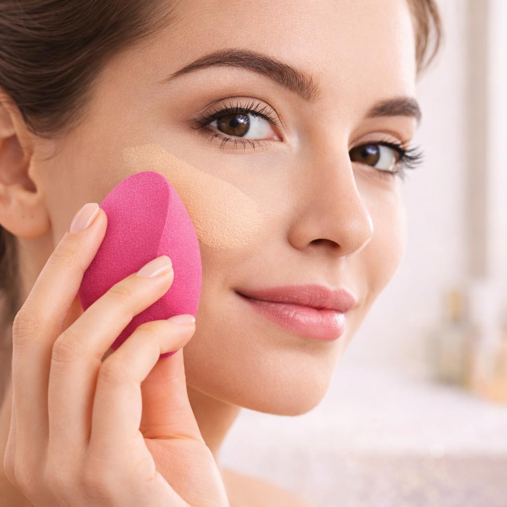 Kit com 12 Esponjas de Maquiagem Profissionais em Espuma Macia - Acabamento Natural Uso Seco ou Úmido - Imagem 5