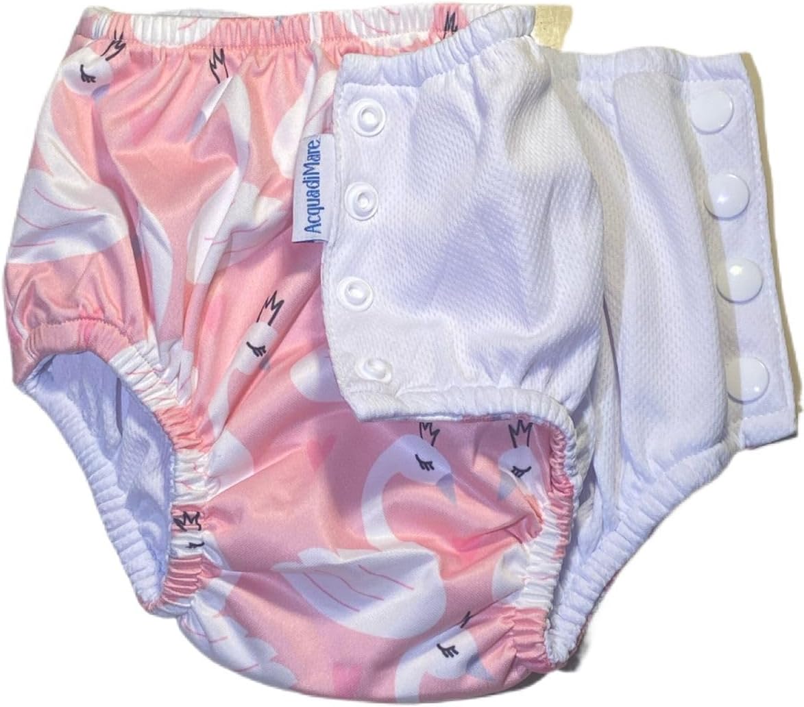Acqua di Mare kit c/2 Biquini com Fralda Reutilizável de Piscina para Bebê Menina 6 a 24 meses (Flamingo e Tartarugas, 18 meses) - Imagem 5