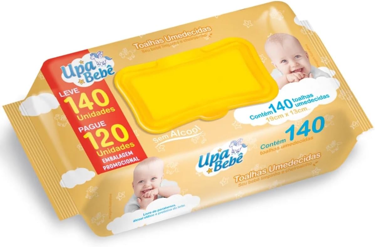 Kit 02 Pacotes Fraldas Descartáveis PomPom P M G XG + 140 Lenços Toalhas Umedecidos para Bebê UPA (Médio) - Imagem 2