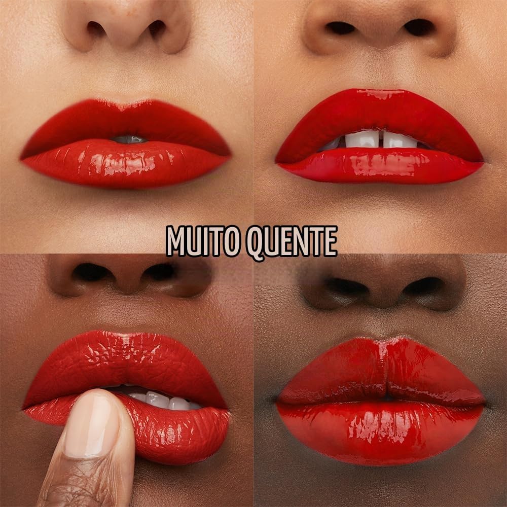 Maybelline NY SuperStay Vinyl Ink Batom Líquido, Longa Duração, Acabamento Vinil Espelhado e Efeito Gloss, Brilho Instantâneo, Conforto para os Lábios, Fórmula Vegana, Cor Red-Hot 4,2ml - Imagem 6