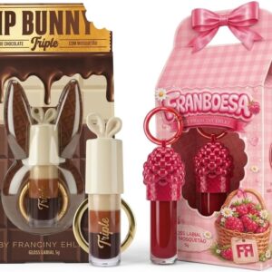 Kit 2 Brilho Labial Gloss Boca - Chocolate e Framboesa