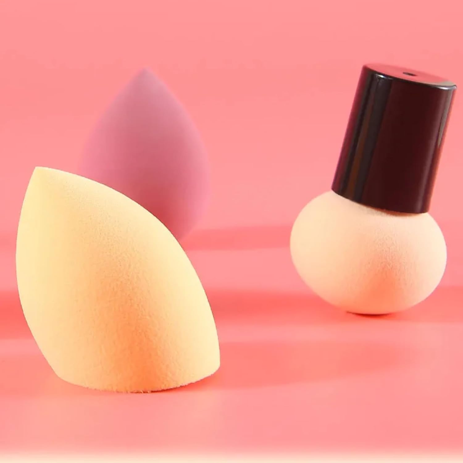 Kit Esponjas para Maquiagem Profissional com Estojo 1 Esponja Cogumelo 3 Esponjas Gota 3D – Aplicação de Base, Corretivo, Contorno, Pó, Blush e Iluminador - Imagem 8
