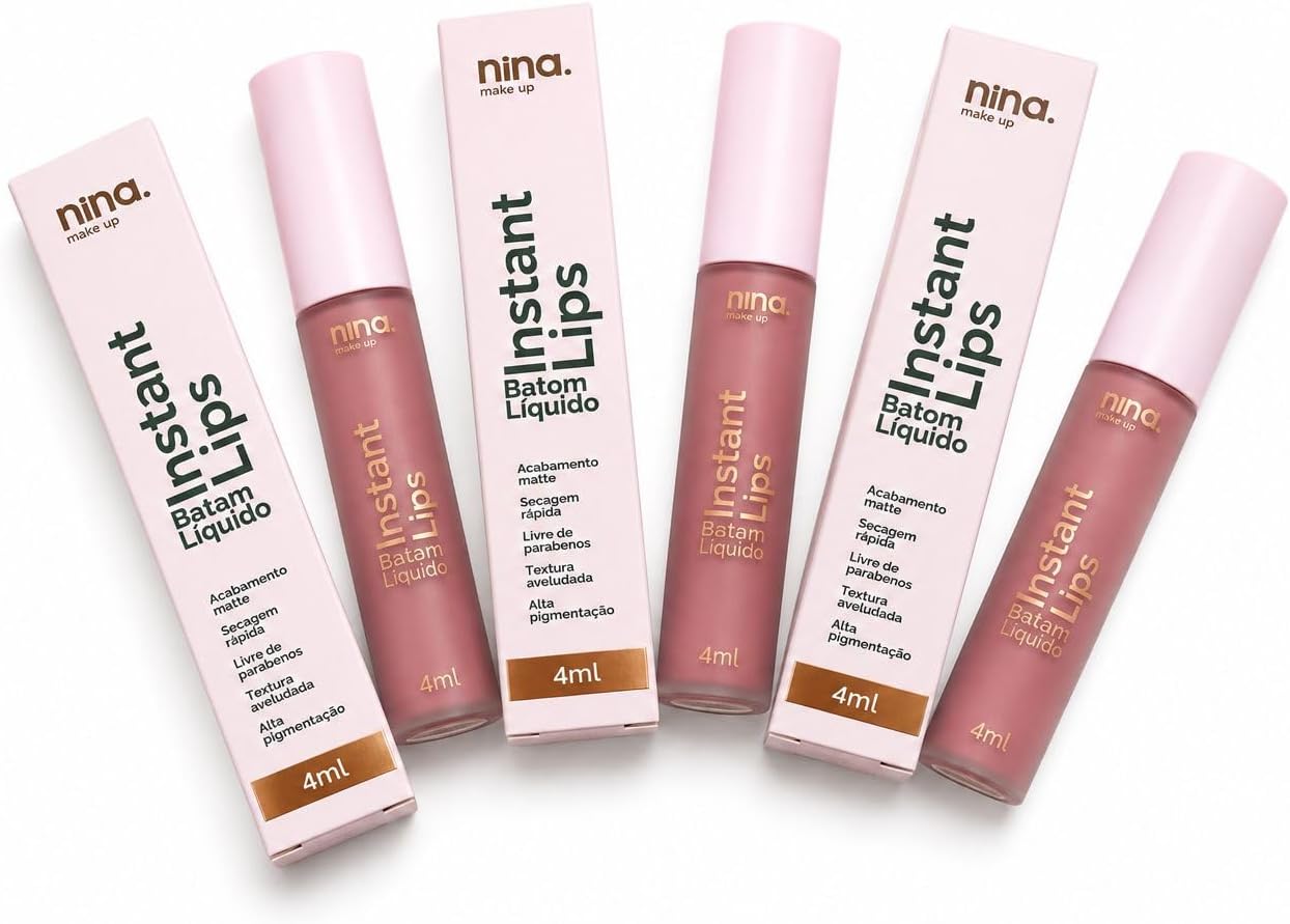 BATOM LÍQUIDO LIPS INSTANT NINA MAKE UP BRIDE