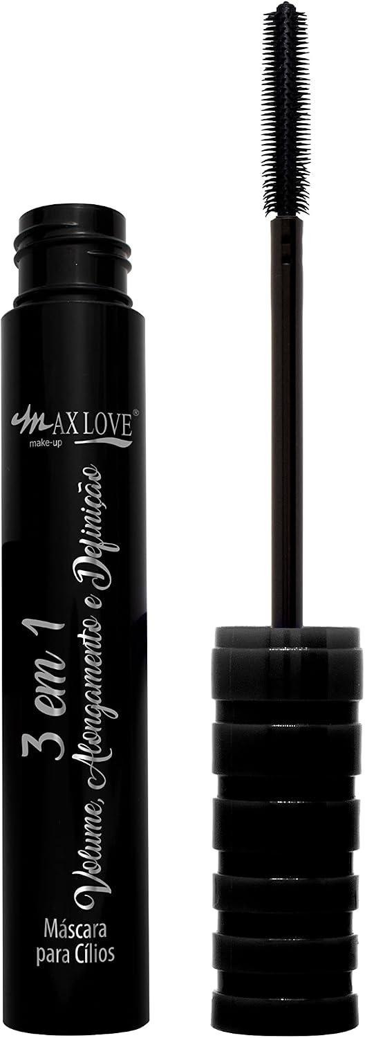 Máscara de Cílios Max Love - Volume, Alongamento e Definição - Longa Duração, Pigmento Preto Intenso - Fácil Remoção - Modelo 104 - Imagem 3