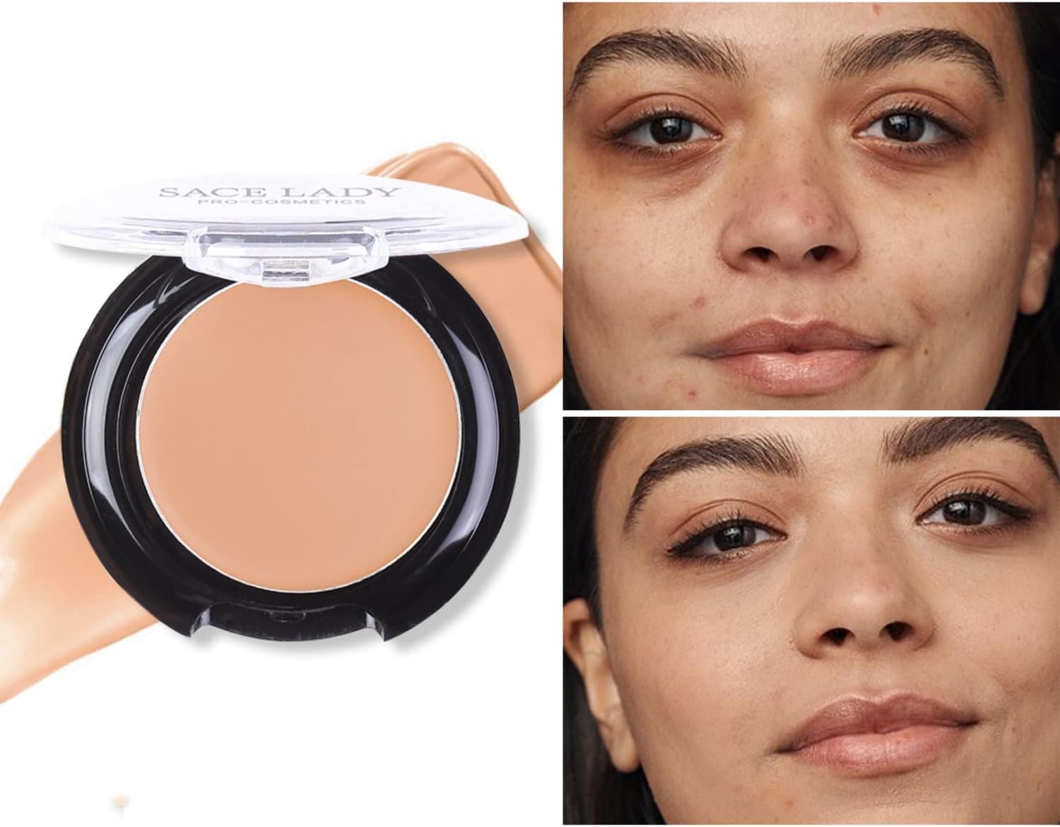 Kit de maquiagem corretivo de cobertura total à prova d'água com esponja primária - Base líquida fosca para rosto, olhos e capa de cicatriz de acne - Imagem 3