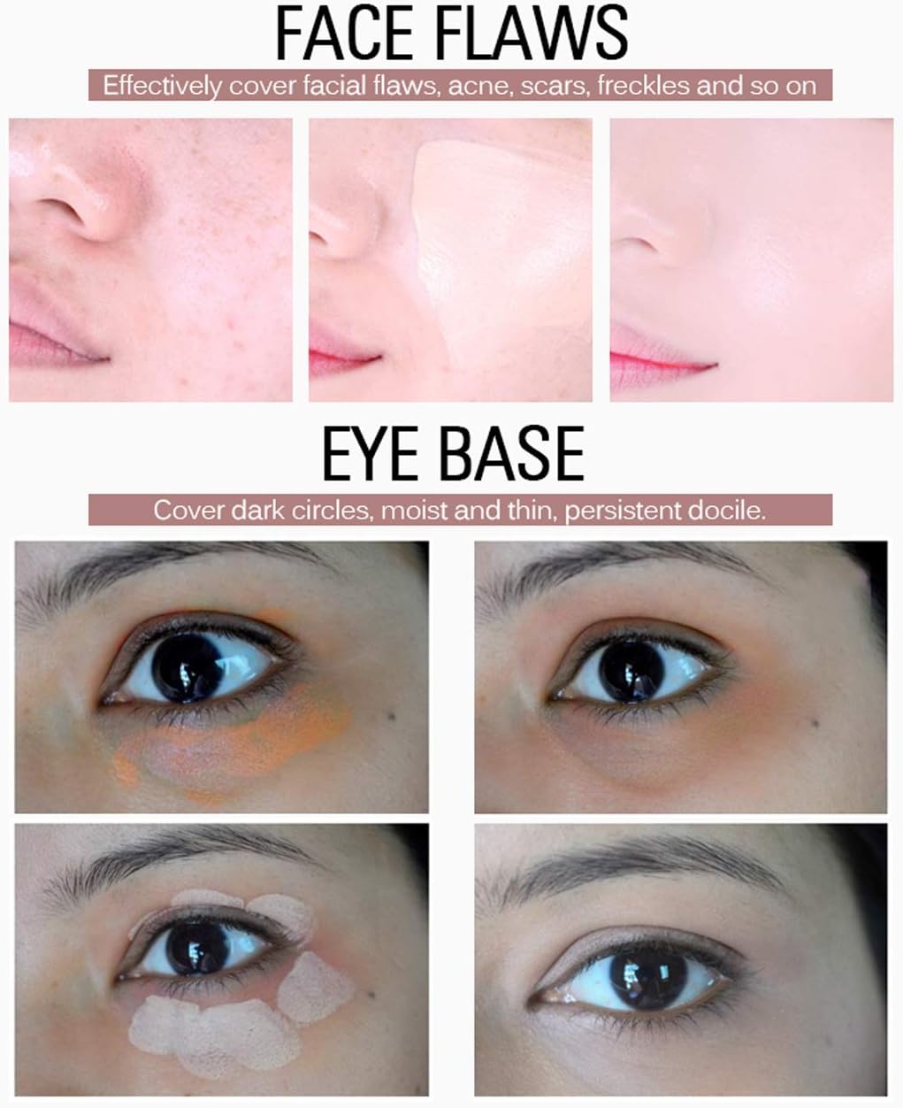 Kit de maquiagem corretivo de cobertura total à prova d'água com esponja primária - Base líquida fosca para rosto, olhos e capa de cicatriz de acne - Imagem 8
