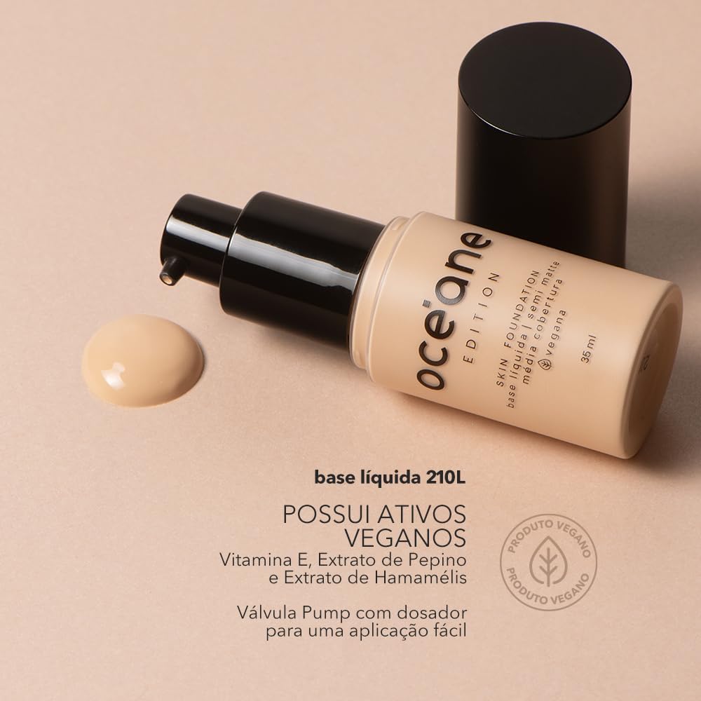 Océane-Base Líquida Clara Semi-Matte – Skin Foundation 210l Océane Edition 35ml - Imagem 3