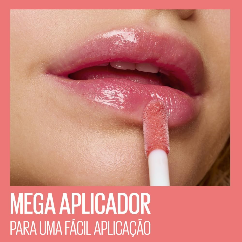 Maybelline NY Lip Lifter Gloss Brilho Labial com Ácido Hialurônico, Promove Lábios Volumosos, Hidratados e Cheios de Brilho, Aplicador XL para Make Glow, Cor Petal, 5.4ml - Imagem 6