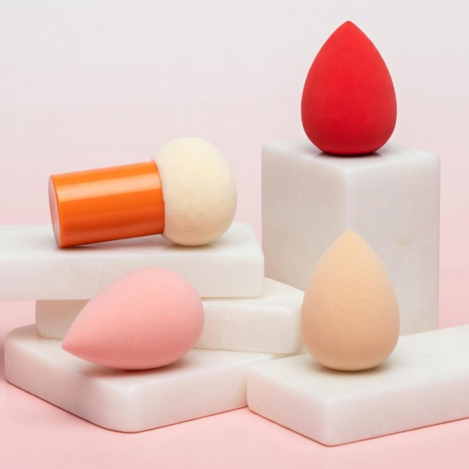 Kit Esponjas para Maquiagem Profissional com Estojo 1 Esponja Cogumelo 3 Esponjas Gota 3D – Aplicação de Base, Corretivo, Contorno, Pó, Blush e Iluminador - Imagem 9