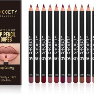 Conjunto de delineador labial fosco com 12 cores de longa duração, à prova d'água, conjunto de batons de veludo fosco, natural, macio, pigmentado, maquiagem labial