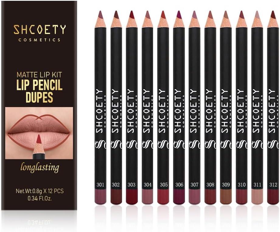 Conjunto de delineador labial fosco com 12 cores de longa duração, à prova d'água, conjunto de batons de veludo fosco, natural, macio, pigmentado, maquiagem labial