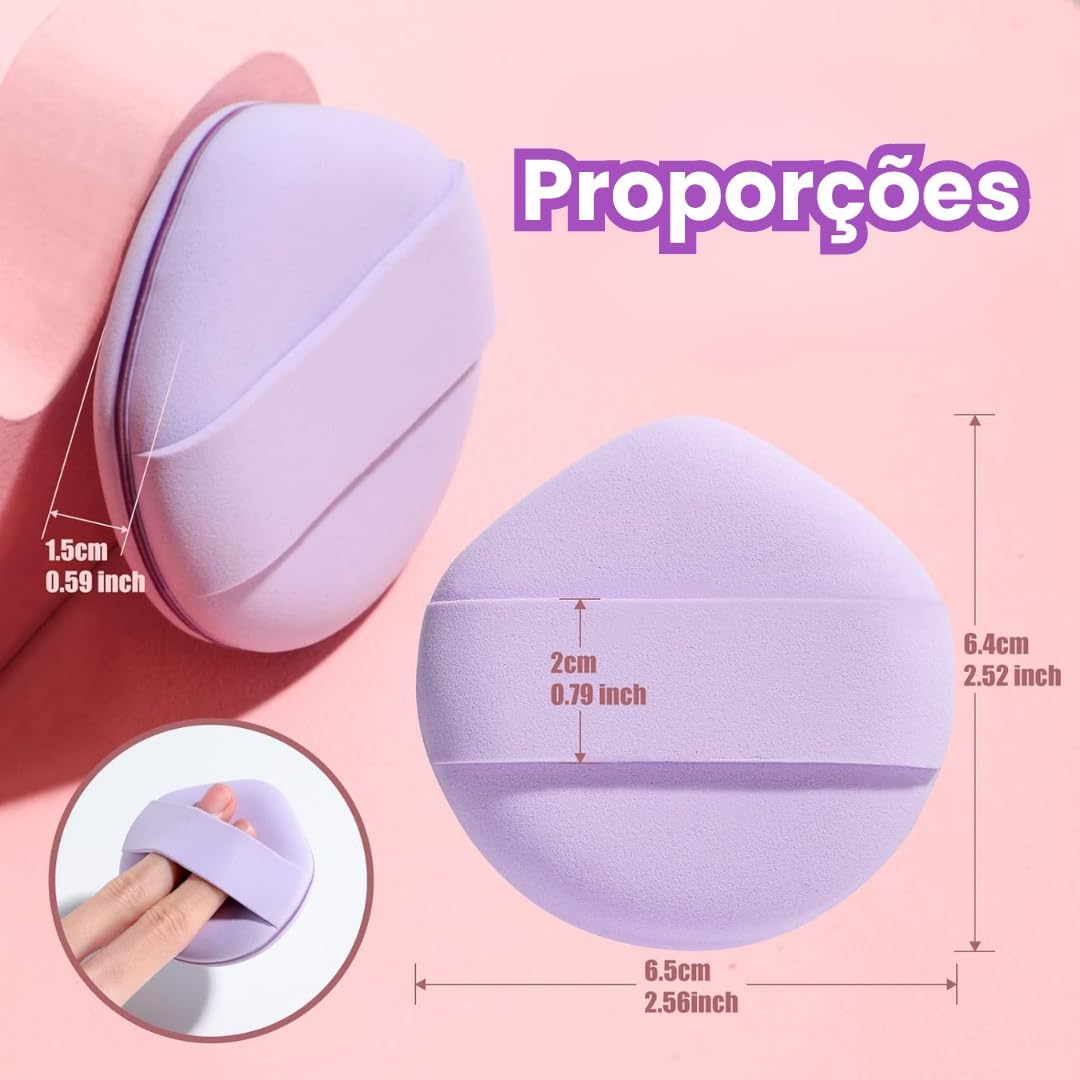 Kit 4 Esponjas de Maquiagem – Toque Macio, Alta Elasticidade, Aplicação Impecável, Cores Pastel Premium para Base, Corretivo e Pó Compacto - Imagem 7