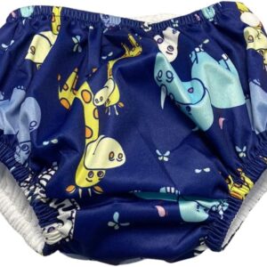 Fralda Sunga para Bebê Piscina Reutilizável Impermeável - Sunga Calcinha Biquini Natação Infantil Ecológica (Animais, Grande)