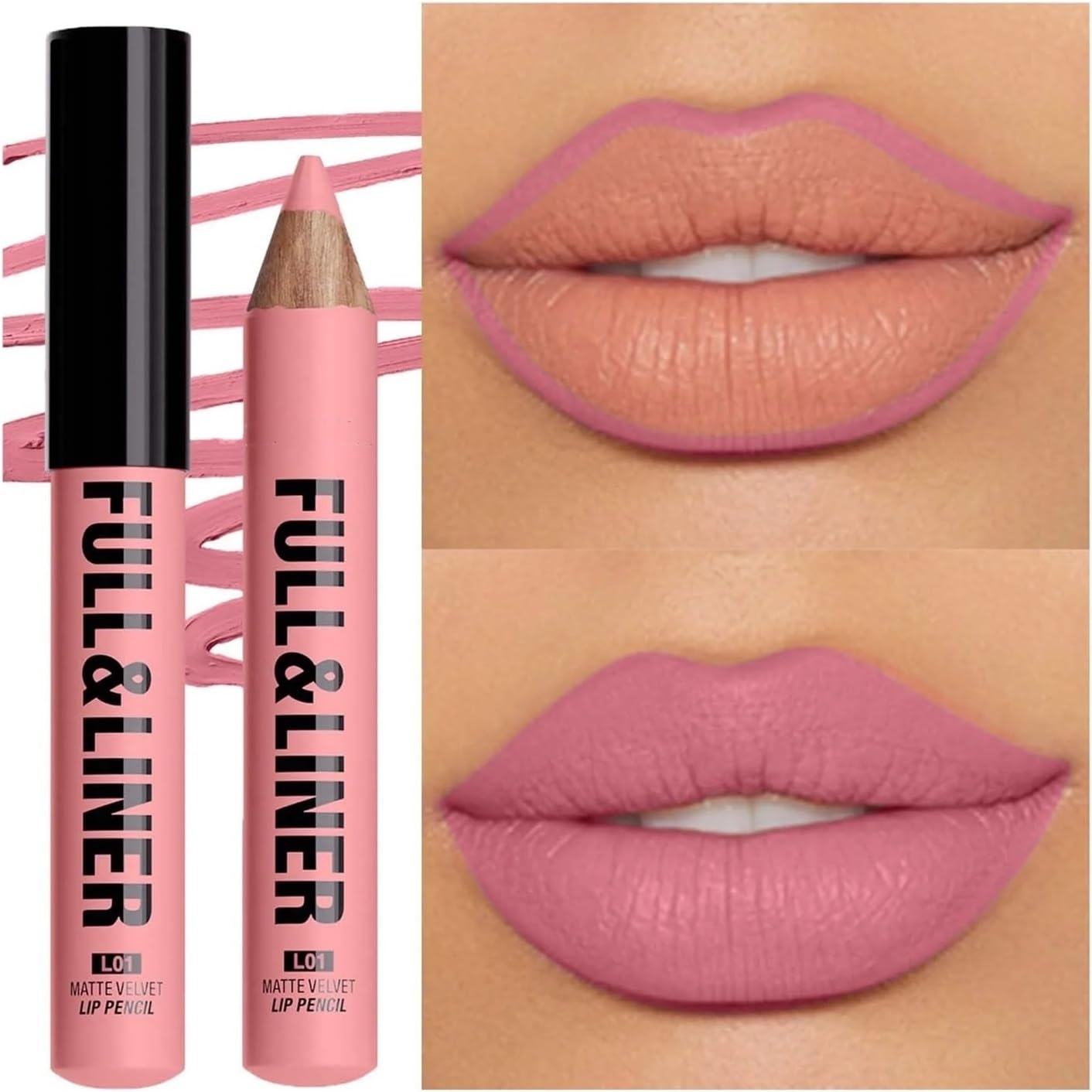 Lápis Labial Mate Marrom Contorno Batom Longa Duração Madeira Maquiagem - Imagem 5