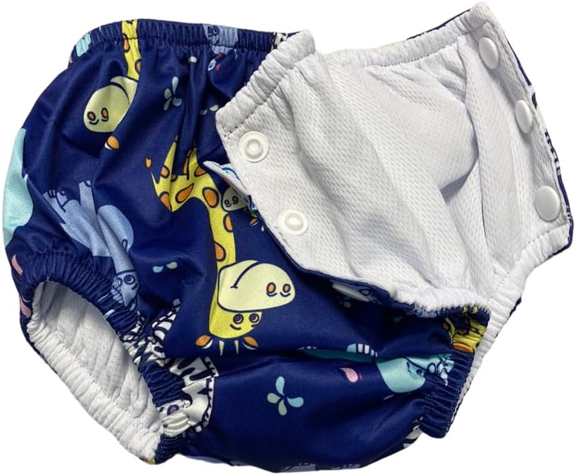Fralda Sunga para Bebê Piscina Reutilizável Impermeável - Sunga Calcinha Biquini Natação Infantil Ecológica (Animais, Grande) - Imagem 2