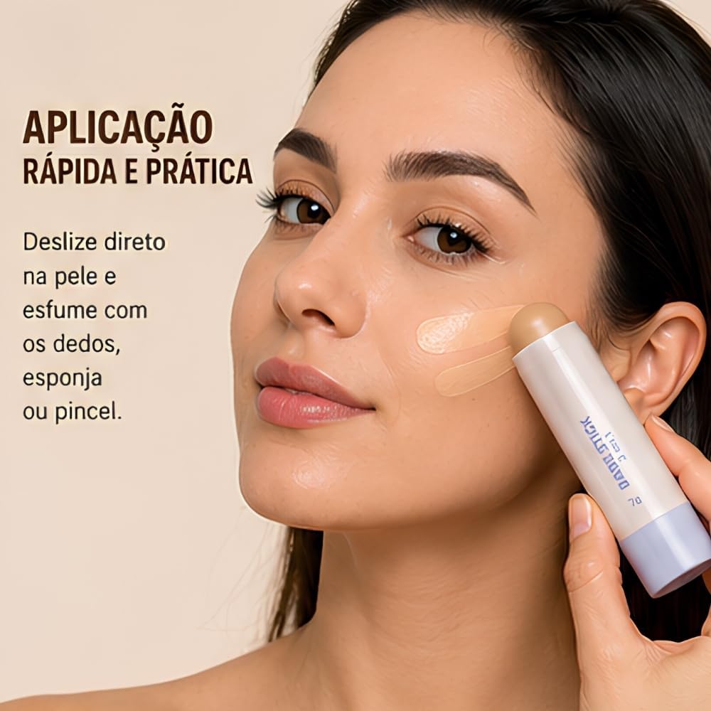 Base Stick 3 em 1, Base, Corretivo e Contorno, Acabamento Soft Matte, 7g, Resistente à Água, Longa Duração - Maquiagem (04, Padrão) - Imagem 9