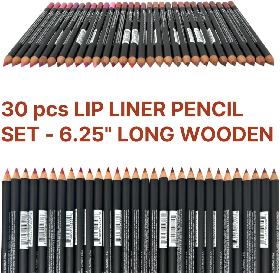 Conjunto de lápis delineador labial, maquiagem labial altamente pigmentada, de longa duração, profundo e rico em cores, melhora o volume dos lábios, lápis de madeira de 16 cm de comprimento - Imagem 3