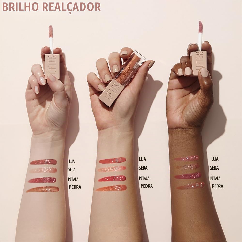 Maybelline NY Lip Lifter Gloss Brilho Labial com Ácido Hialurônico, Promove Lábios Volumosos, Hidratados e Cheios de Brilho, Aplicador XL para Make Glow, Cor Petal, 5.4ml - Imagem 10