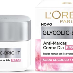L'Oréal Paris Glycolic-Bright, Creme Anti-Marcas Dia FPS 30 com Ácido Glicólico e Niacinamida para Redução de Manchas e Uniformização da Pele, 49g