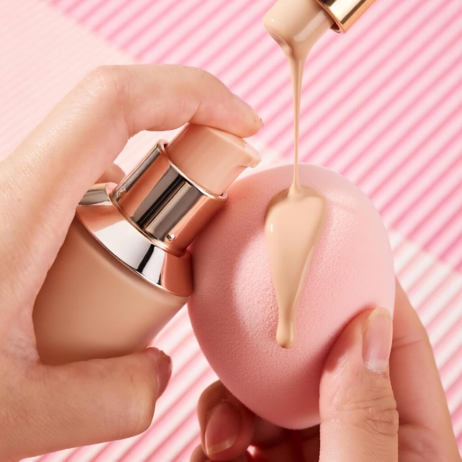 Kit Esponjas para Maquiagem Profissional com Estojo 1 Esponja Cogumelo 3 Esponjas Gota 3D – Aplicação de Base, Corretivo, Contorno, Pó, Blush e Iluminador - Imagem 5