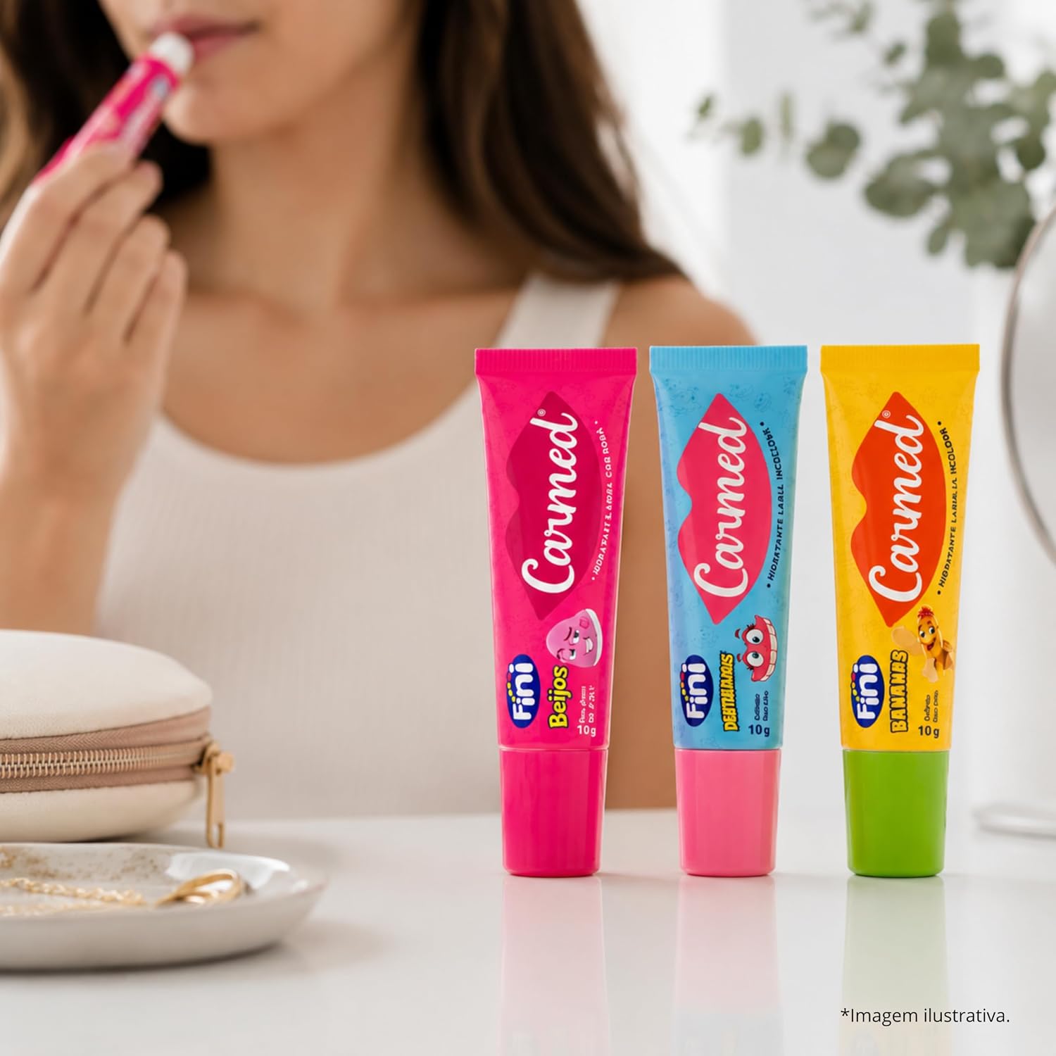 Kit Com 3 Hidratantes Labiais Dentaduras + Beijos + Banana - Imagem 5