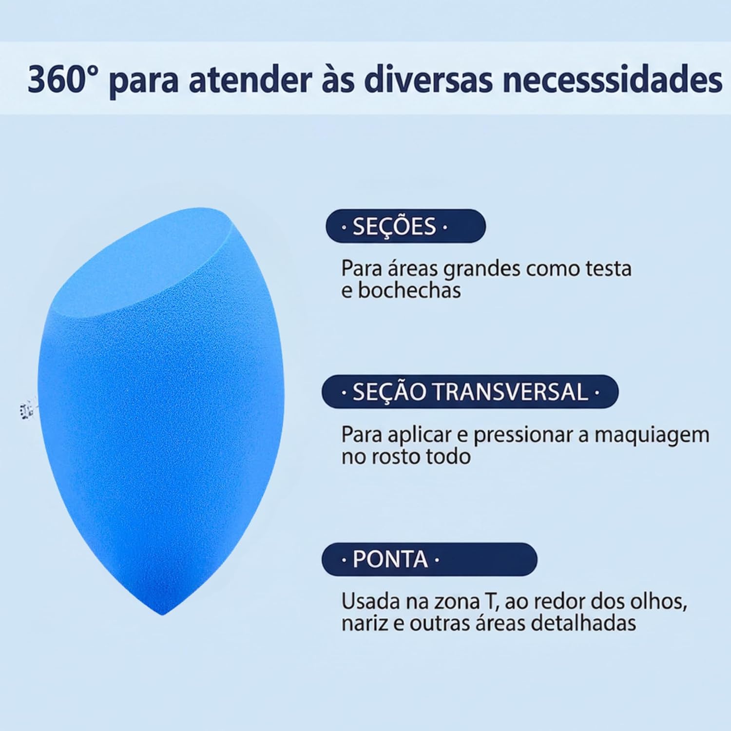 Kit 6 Esponjas de Maquiagem Facial Blender Formato Gota Macia - Imagem 4